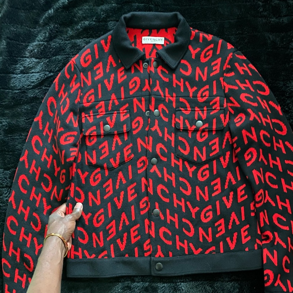 Givenchy logo intarsia-knit jacket